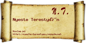 Nyeste Terestyén névjegykártya